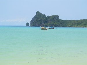 Clear seas off the coast of Phi Phi (with hidden rubbish).