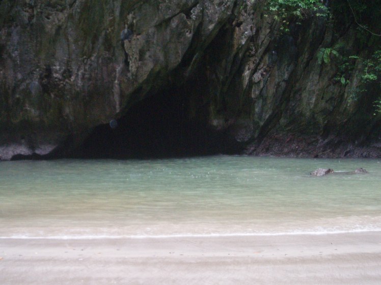 The cave we swam through to look for hidden treasure.