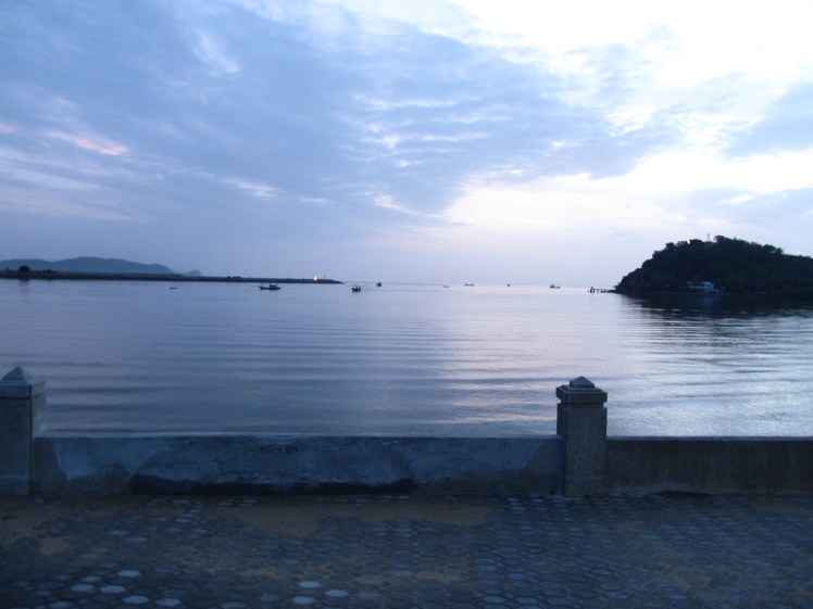 Sunrise at the Thai port of Surat Thani