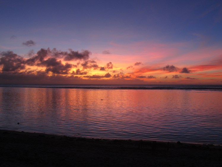 Sunset in the Cook Islands.