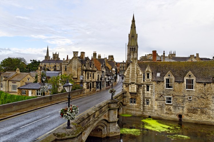 The town bridge on a typically wet day in my hometown, Stamford, Lincolnshire.