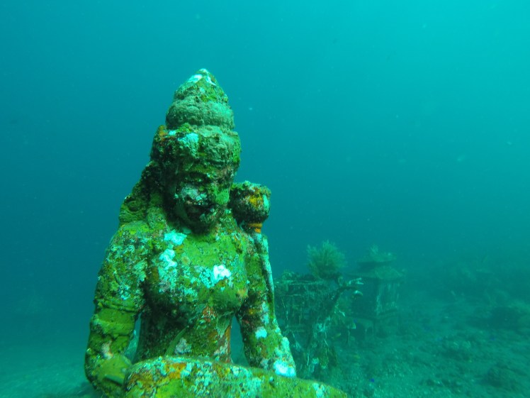 Underwater temple at Tulamben, Bali.